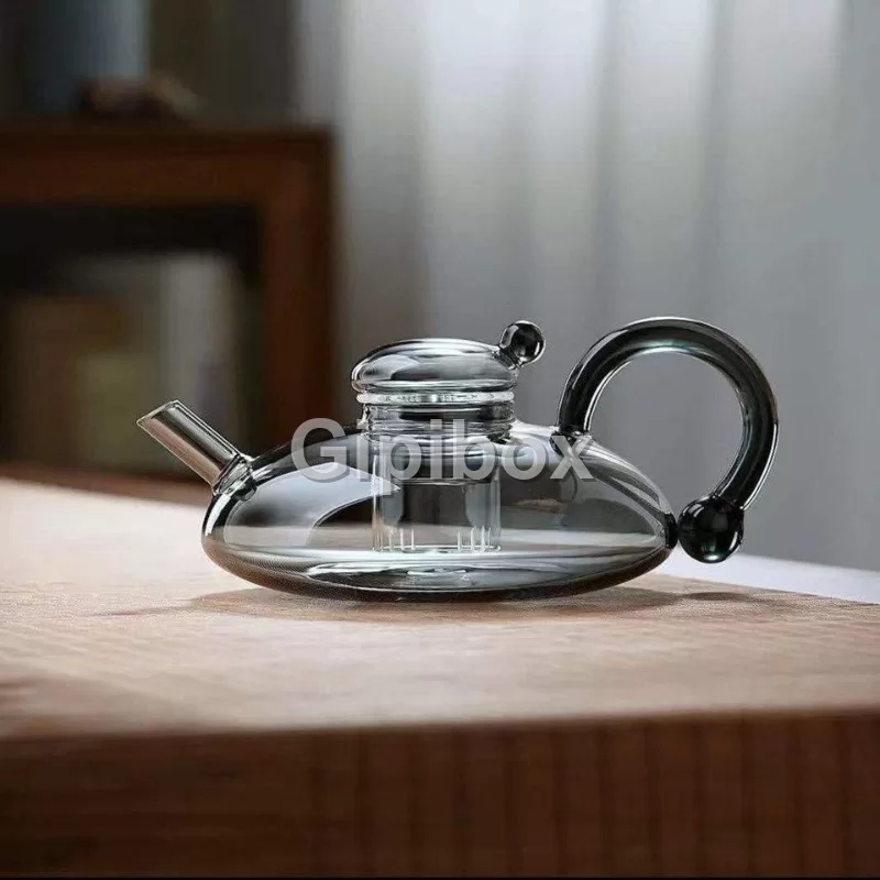 Glass Tea Infuser Bottle with Removable Strainer, Heat Resistant Double Wall Tea Mug with Lid, Leakproof Herbal Tea & Coffee Maker